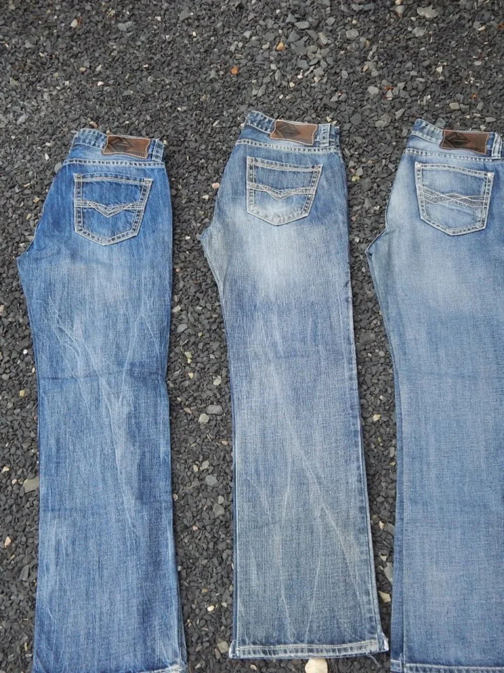 Rock and Roll Denim Double Barrel Bootcut Jeans Relaxed 33×34 Western Lot 3 Pair